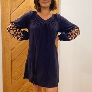 embroidered mini dress
